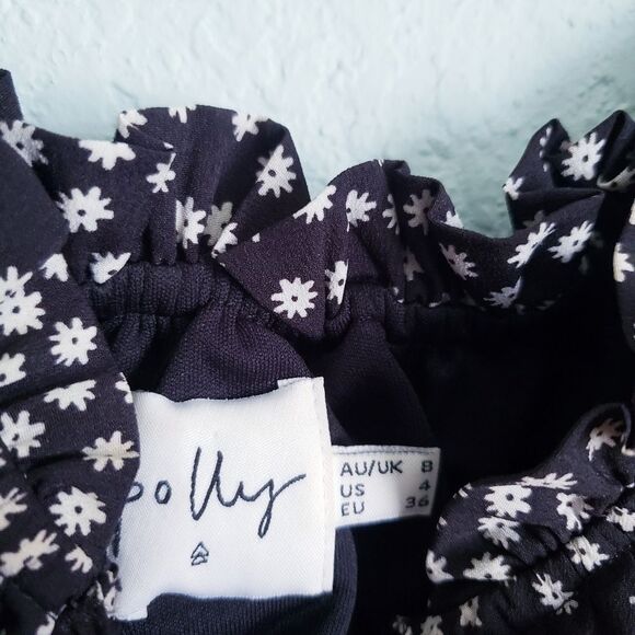 Polly Black Floral Marion Mini Dress - Picture 5 of 9